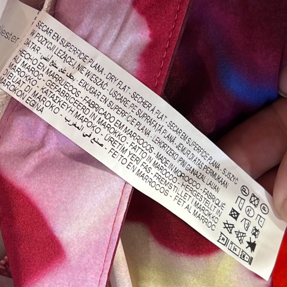 NWT ZARA Satin Feel Wide Leg Floral Pants Size Large - Picture 13 of 16